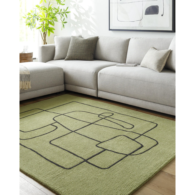Tapis moderne touffeté à la main Jaykwon, Rectangle 2 pi x 3 pi