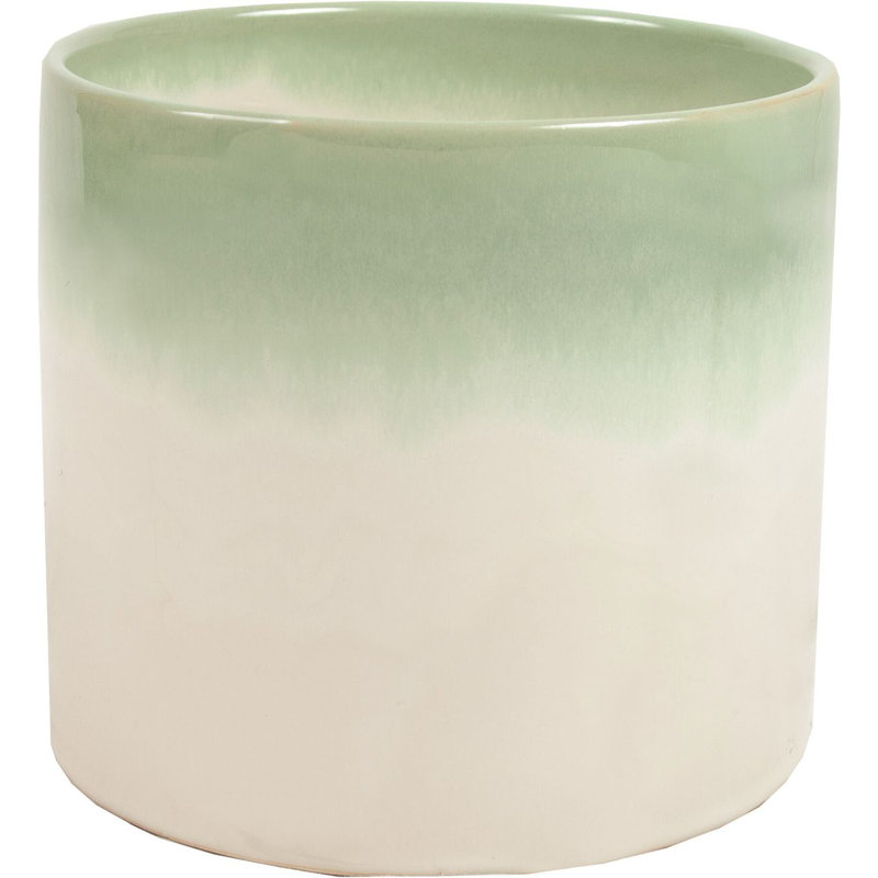 Jerrod Ceramic Pot Planter, Green, 5.9" H x 6.5" W x 6.5" D