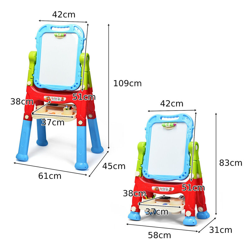 Corrales Freeport Park Folding Adjustable Plastic Board Easel