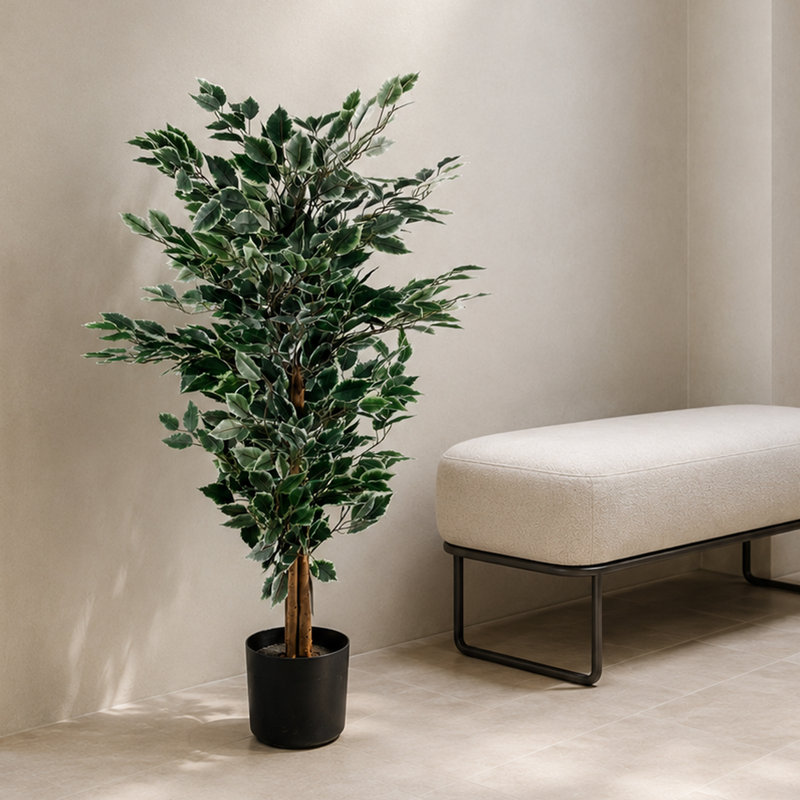130cm Faux Ficus Tree in Pot Liner