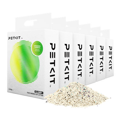 Litière mixte pour chat PETKIT Clump + Tofu - 6 sacs