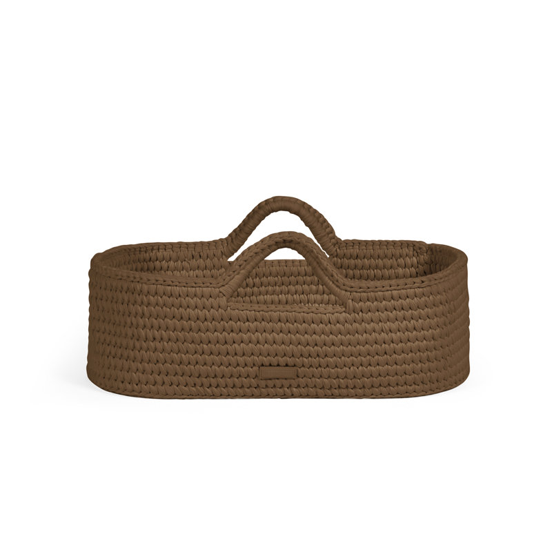 Nova Moses Basket & White Stand, Mocha
