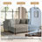 Seemab 4 - Piece Upholstered Light Gray Corduroy Modular Sectional with Pillow Back and Removable Ottoman-2000931630