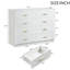 Commode blanche moderne à 8 tiroirs pour la chambre à coucher - Vaste commode de rangement, robuste et sécuritaire