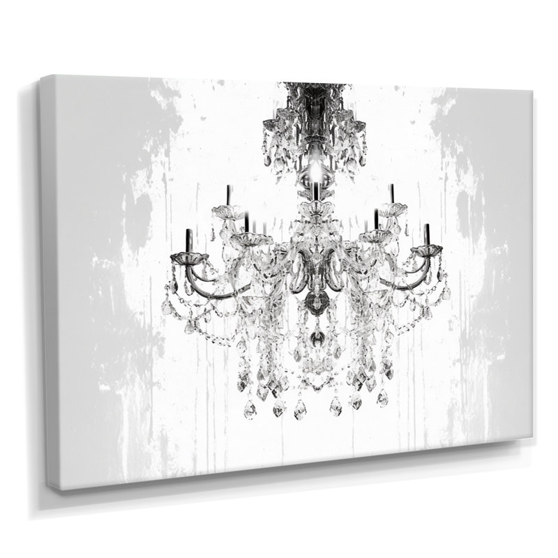 Silhouette, symphonie monochrome lustre III - lustre glamour, impression murale, Toile tendue, H 34 po x l 44 po x P 1,5 po