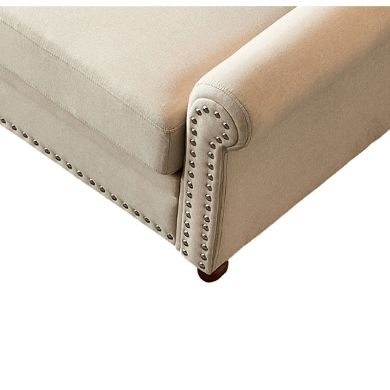 Annwyl Upholstered 82.69'' Sofa,  Beige 100% Polyester
