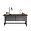 Industrial Table Desk With Spacious Work Surface, Brown Finish