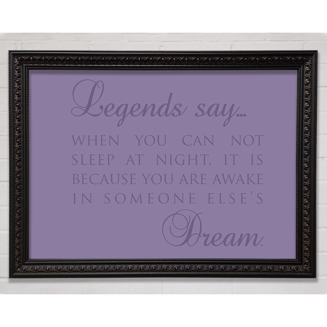 Legends Say Dream Lilac - Einzelner Bilderrahmen Kunstdrucke