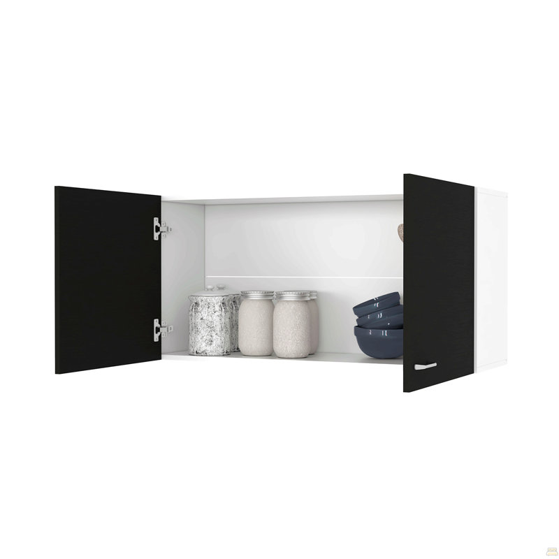 Armoire murale rectangulaire 2 portes, Noir