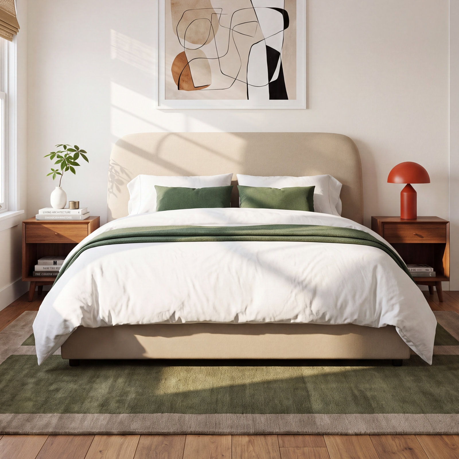 Upholstered Lift-Up Storage Bed, Tan