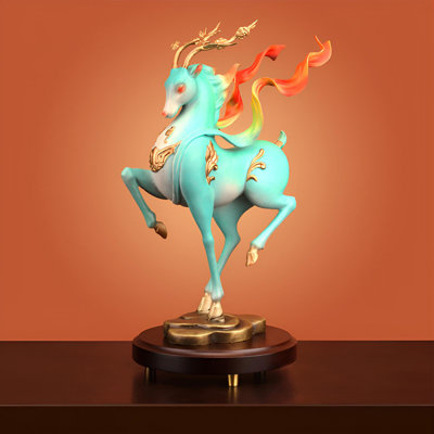"Golden Deer Sculpture – Elegant Handcrafted Brass Decor For Wealth & Harmony"