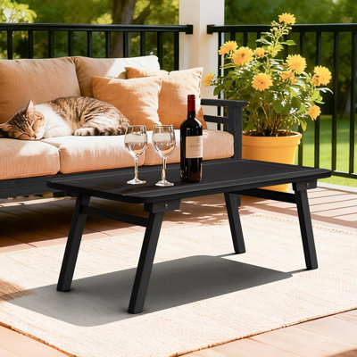 Oval Wood Folding Coffee Table