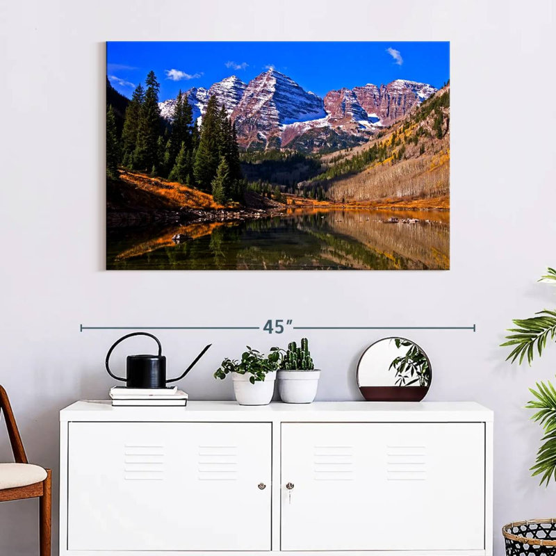 Maroon Bells pendant la saison d'automne, H 26 po x l 39 po