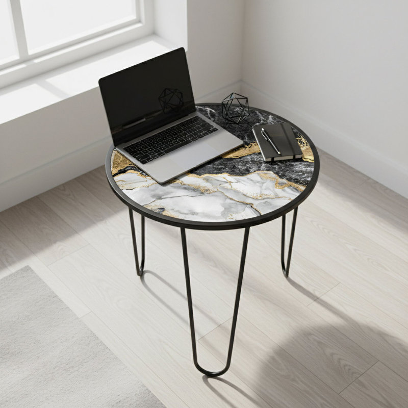 Table basse, Jaune/Brun