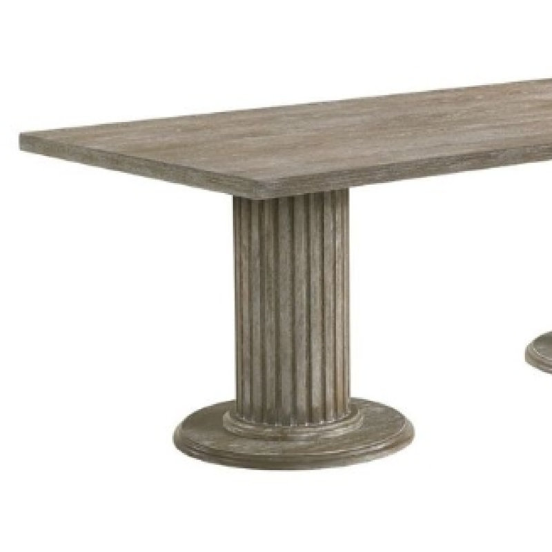 Table de salle à manger à finition grise récupérée