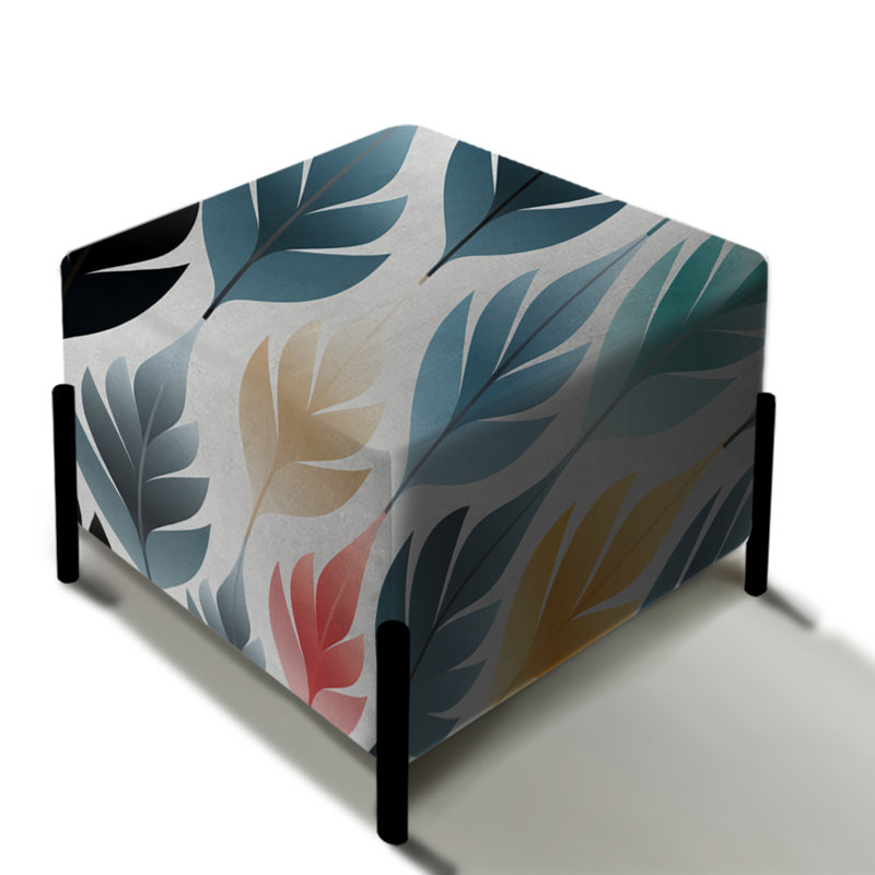 Botanical Scandinavian Shapes - Repose-pieds carré géométrique