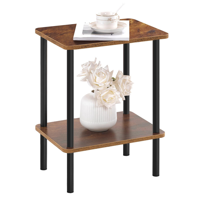 Abriyah End Table, Black, Rustic Brown