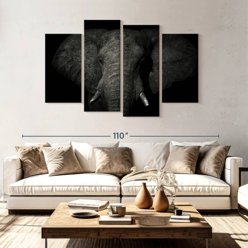 Brampt Mud Covered Elephant, 54'' H x 84'' W