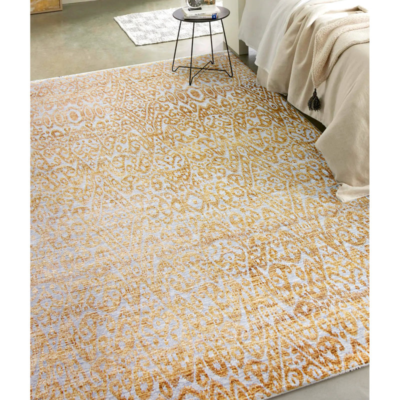 Ikat Area Rug in Gold, Rectangle 8' x 10'