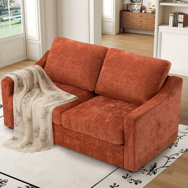 67" Upholstered Loveseat Modern Sofa With Thickened Cushions, Comfy Chenille 2-Seater Couch With Wider Armrests For Bedroom, Apartment, Office