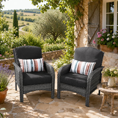 Fauteuil club de jardin à deux places avec coussins
