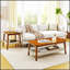 Table d'appoint de 23 pouces de style Mid-Century avec tablette tissée, style bohème et beaucoup de rangement pour les intérieurs modernes