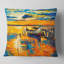 Coussin lombaire paysage bateau et jetée au coucher du soleil-738411617-738411618