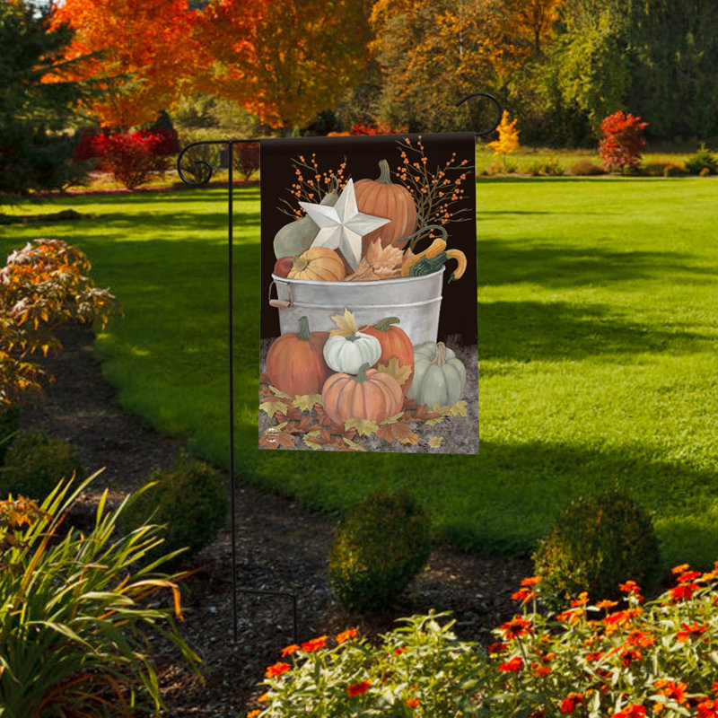 Fall Bushel Primitive Garden Flag