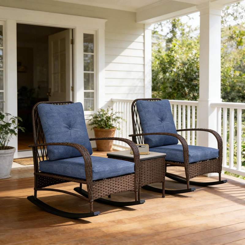 Ensemble bistro, ensemble de mobilier de balcon, ensemble de mobilier de patio en osier 3 pièces