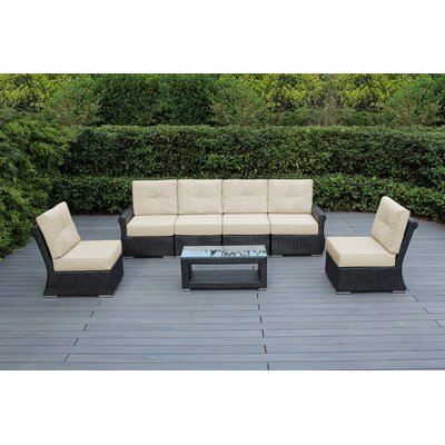Amayah 7 Piece Rattan Sofa Seating Group with Sunbrella Cushions -  Brayden Studio®, B55D1E9689174B728094A58C3C784827