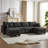 Modular Convertible Corduroy Sofa,U Shaped Sectional Couch with Storage Ottoman and Chaise-910858457