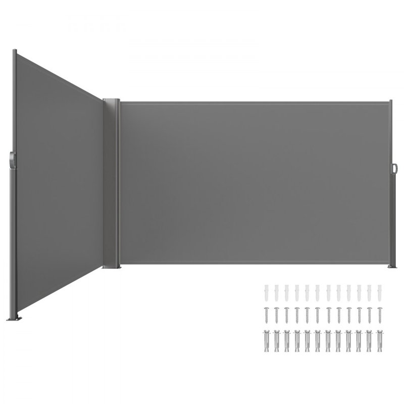 Manual Retraction Side Awning in Beige, Gray, 19.7' H x 5.9' W