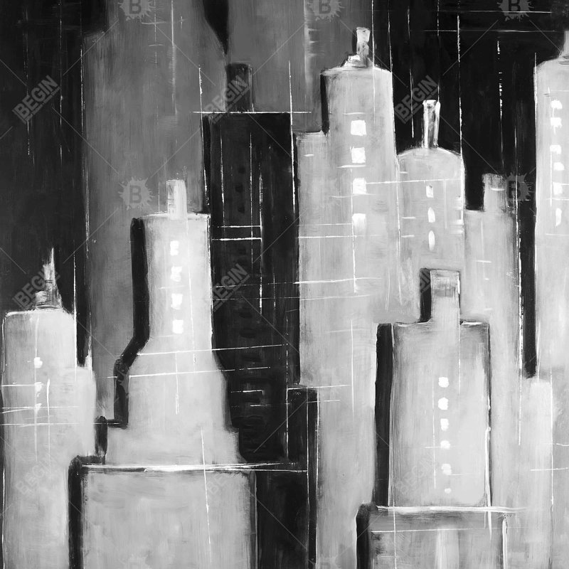 "Paysage urbain noir et blanc abstrait"
