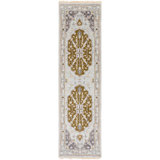 Zeus Hand Knotted Wool Oriental Area Rug in Slate/Yellow