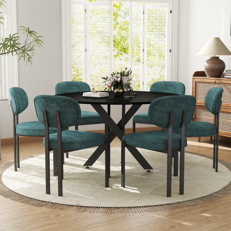 Ensemble de table ronde, Noir, 7, Vert
