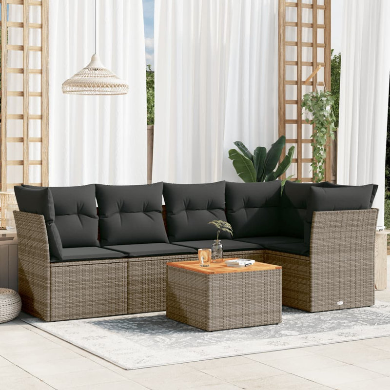 Ensemble de canapé de jardin Vidaxl gris et brun