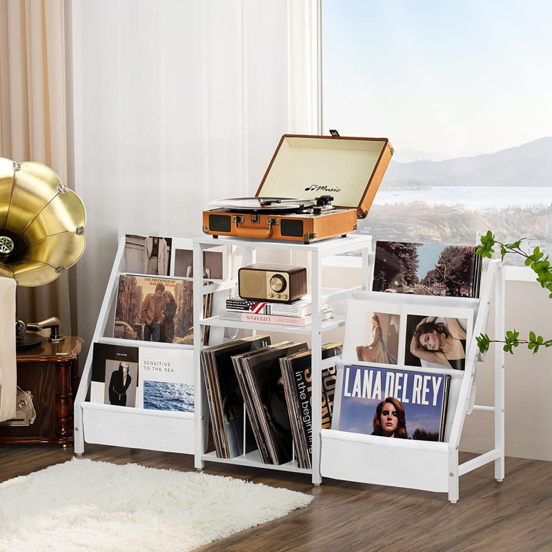 Metal 23.7'' H Media Shelves, White