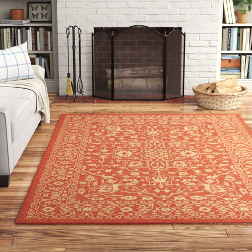 Orange Outdoor Rugs You'll Love | Wayfair