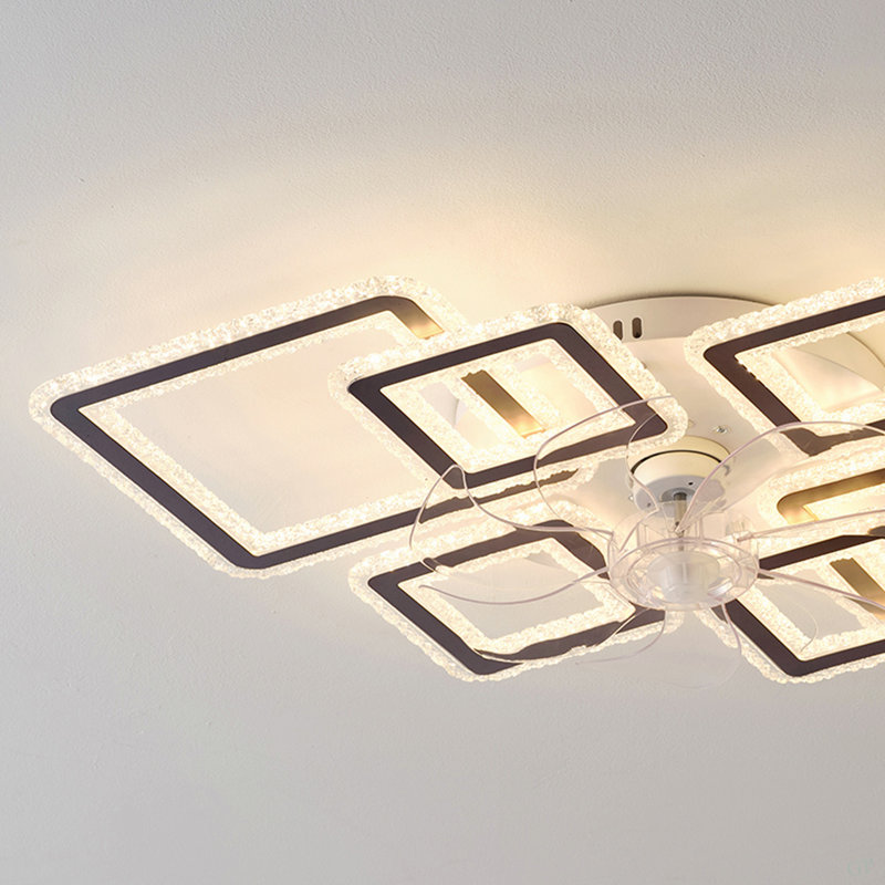 33-Inchblack Ceiling Fan With Lights Remote Control And APP Control, Dimmable With Remote 7 Blades 6 Speeds Of Wind