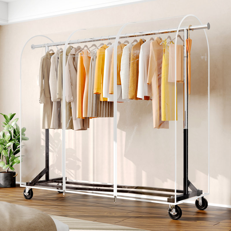 Adjustable Rolling Clothing Rack