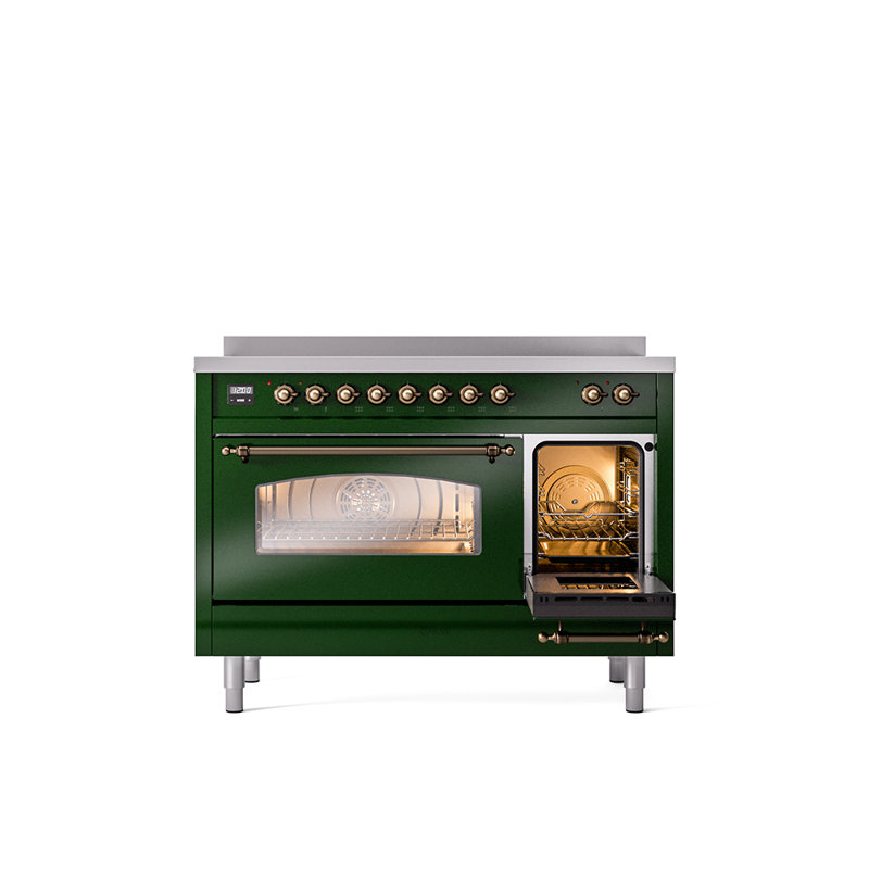 ILVE Nostalgie II 48 in Induction Range, Emerald Green/Bronze