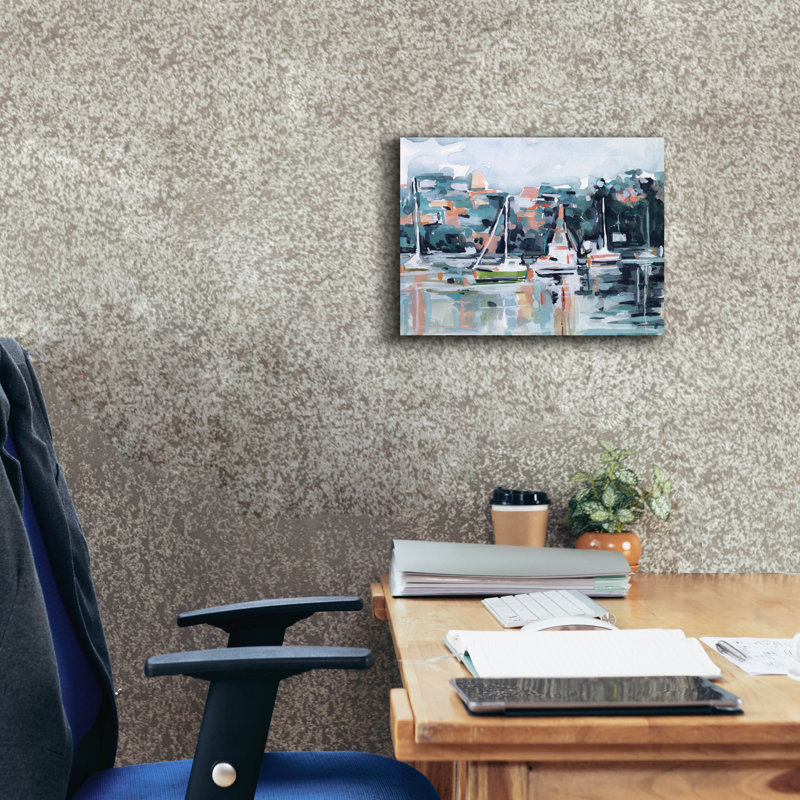 «Watercolor Bay 1» par Emma Scarvey, art mural sur toile, H 12 po x l 16 po