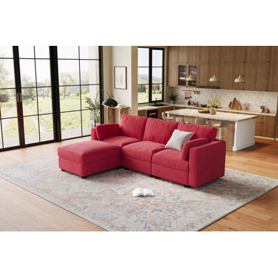 Canapé modulaire surdimensionné en U surdimensionné, canapé en chenille à 8 places avec repose-pieds mobile, convertible pour salon, appartement ou bureau