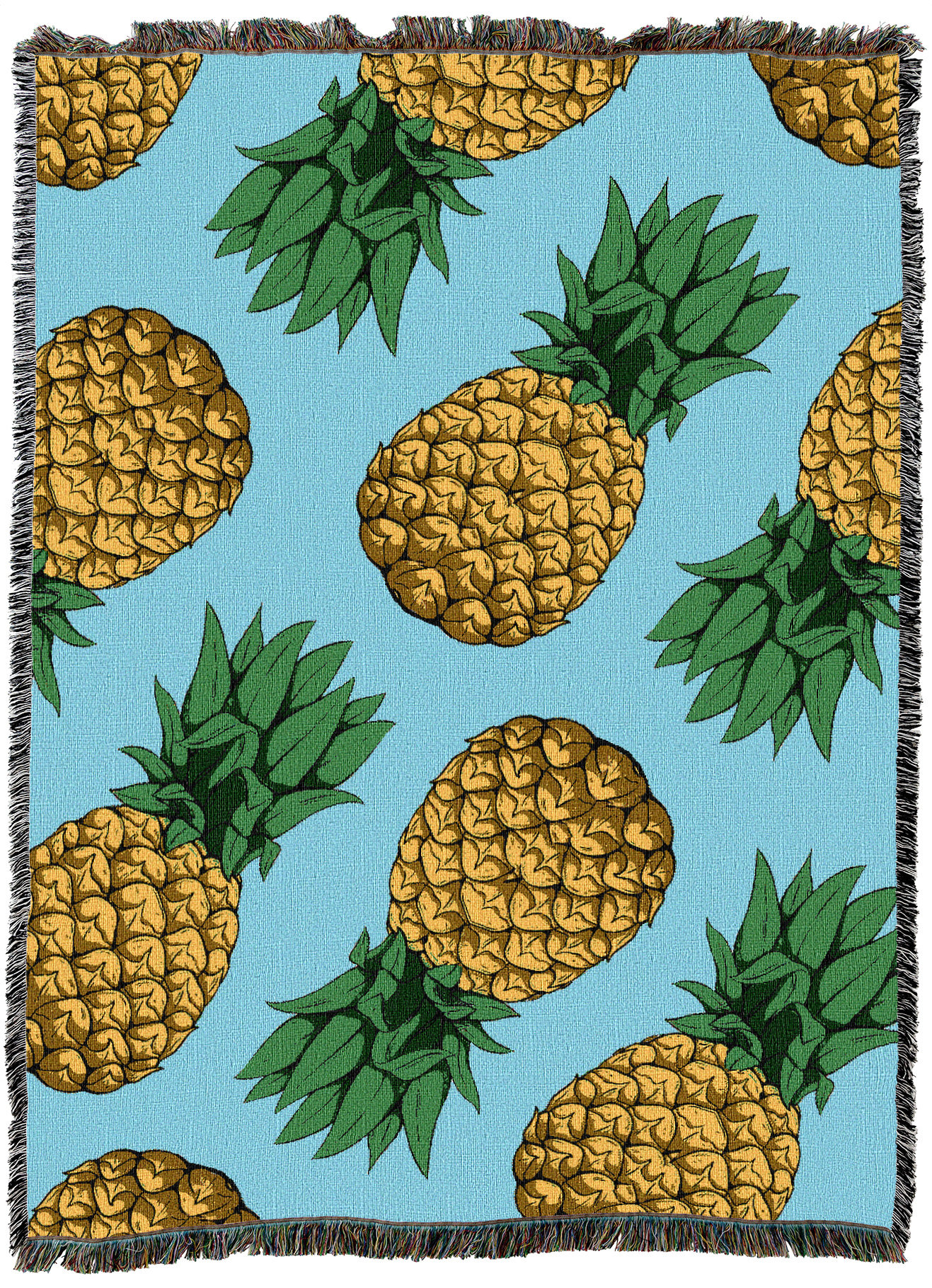 Couverture en coton tissé avec franges - Art japonais après les bains