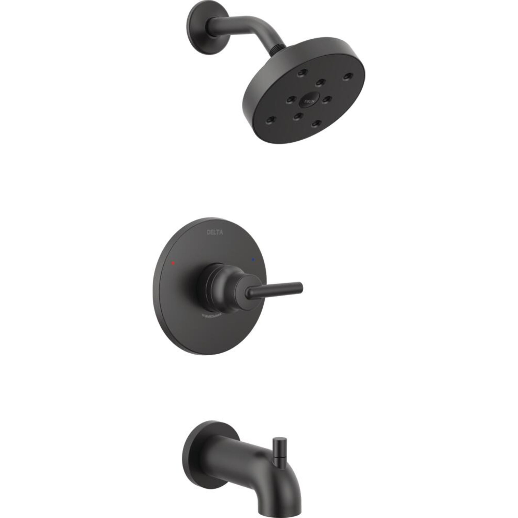 Trinsic 14 Series Single-Function Tub Shower Faucet Set, H2Okinetic Shower Valve Trim Kit, Matte Black