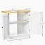 Armoire de salle de bain moderne sous le lavabo, meuble-lavabo mural pour salle de bain, armoire de rangement avec portes doubles et tablette réglable, blanc-120226016