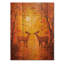 Deer Kisses At Sunset I - Art mural moderne en bois sur bois de pin naturel-1904475806
