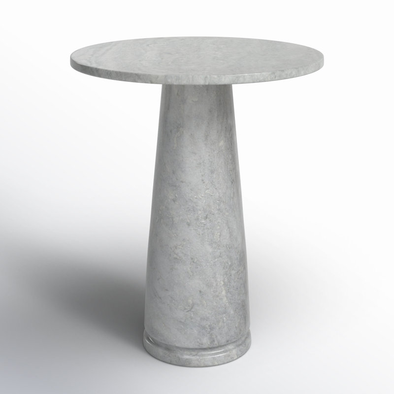 Alysson Marble End Table, Light Gray
