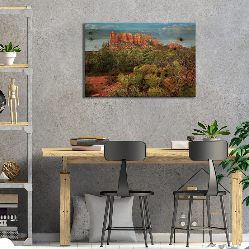 «Coffee Pot Rock Near Sedona, Arizona» par Tim Fitzharris, impression sur bois sans cadre, L 40 po x H 26 po