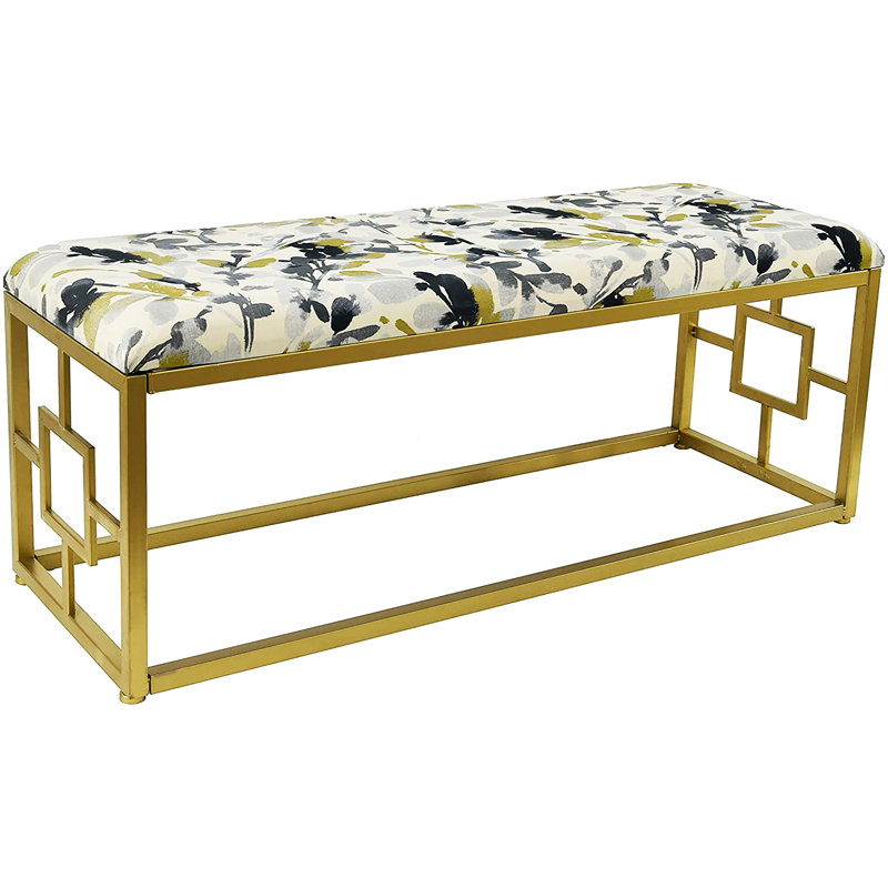 Banc rembourré AMEE, Beige / floral
